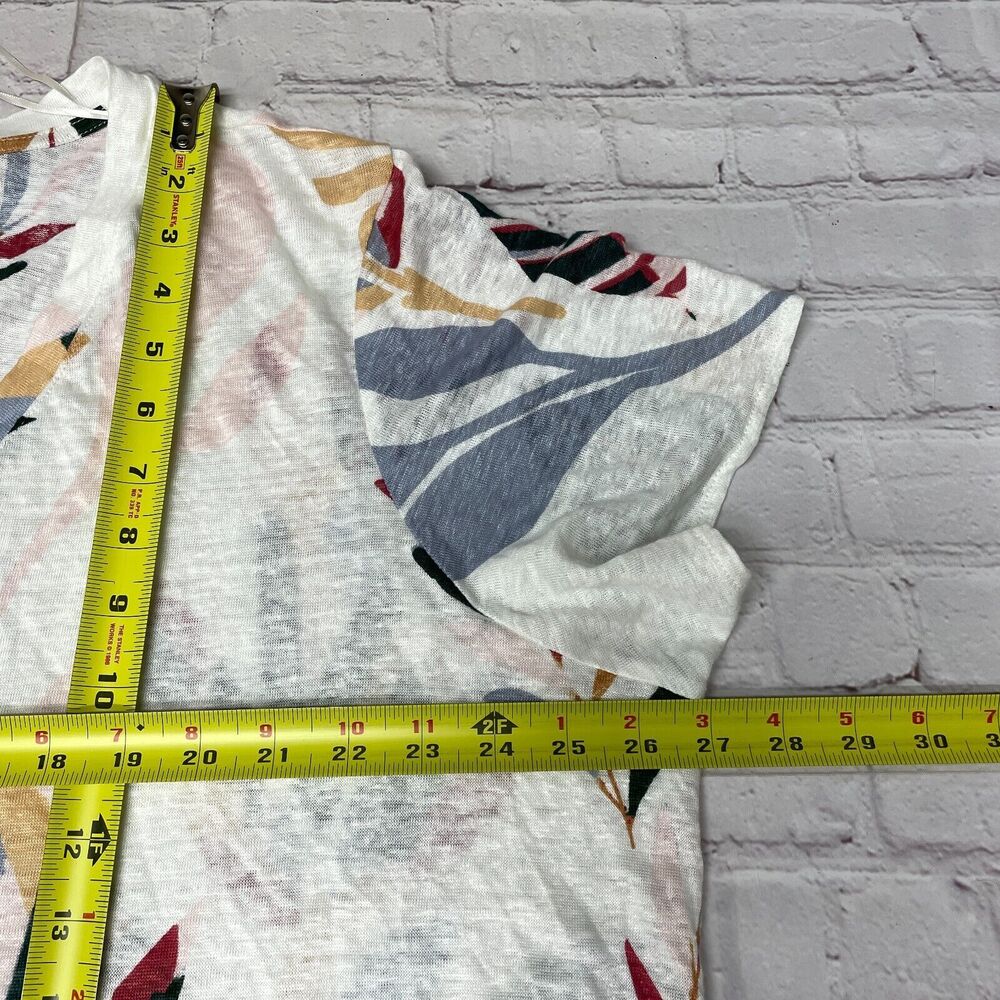 Cynthia Rowley Short Sleeve 100% Linen T-Shirt Tee Top Size 3X Floral M245 -28 - Picture 4 of 12